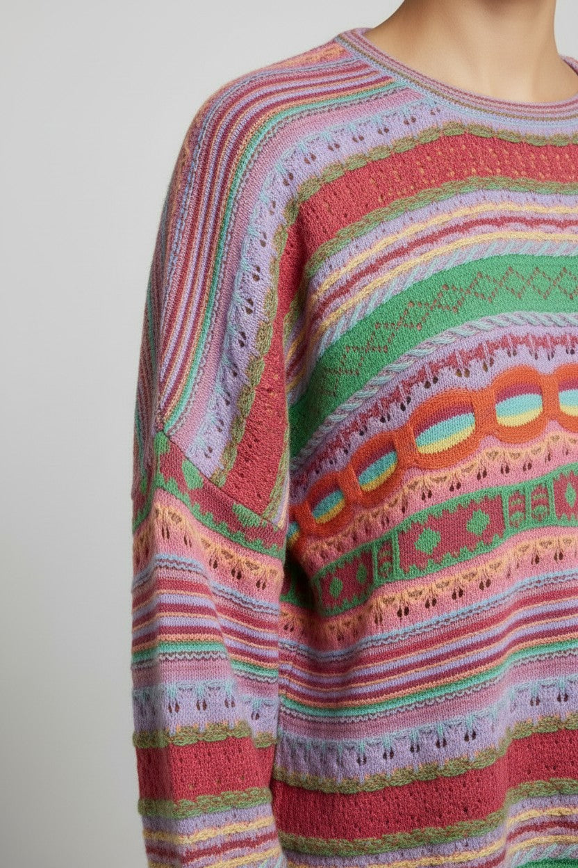United Colors of Benetton Damen Strickpullover Mehrfarbig Größe L/XL