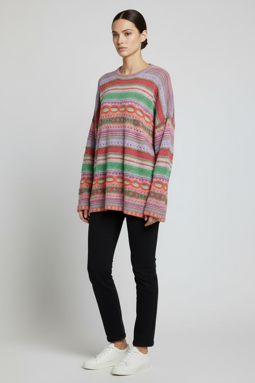 United Colors of Benetton Damen Strickpullover Mehrfarbig Größe L/XL