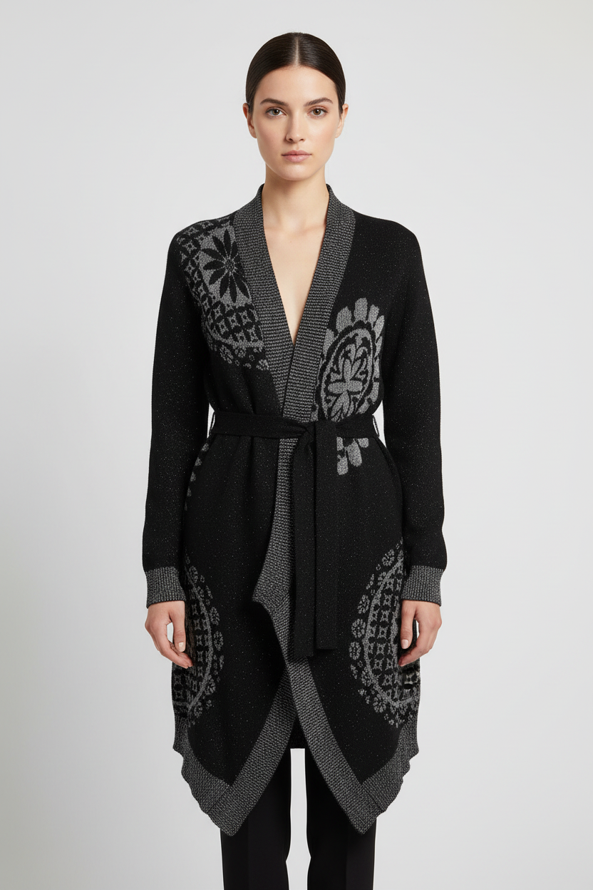 Desigual Damen Strickjacke Schwarz Gold Größe S