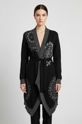 Desigual Damen Strickjacke Schwarz Gold Größe S