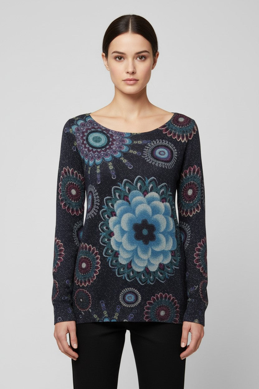 Desigual Damen Strickpullover Blau Größe XL