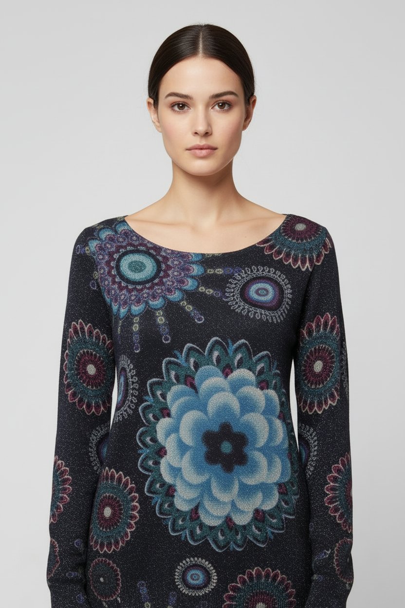 Desigual Damen Strickpullover Blau Größe XL