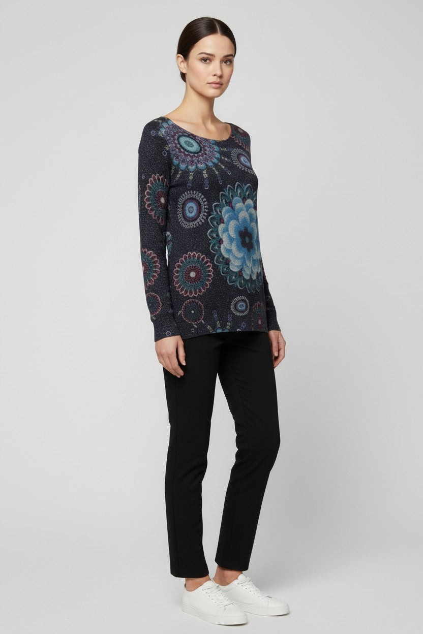 Desigual Damen Strickpullover Blau Größe XL