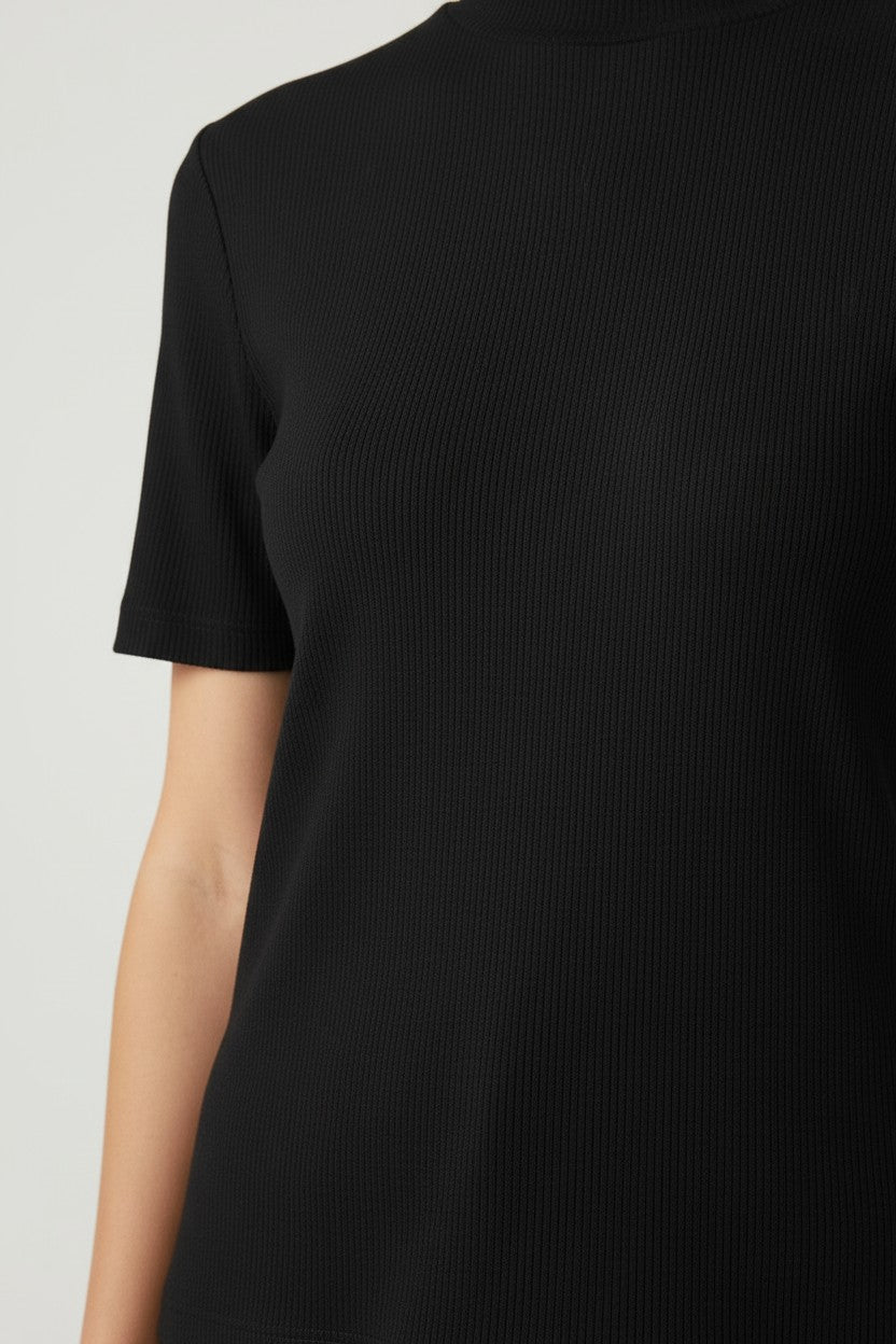 DKNY Damen Rollkragenpullover Schwarz Größe XL