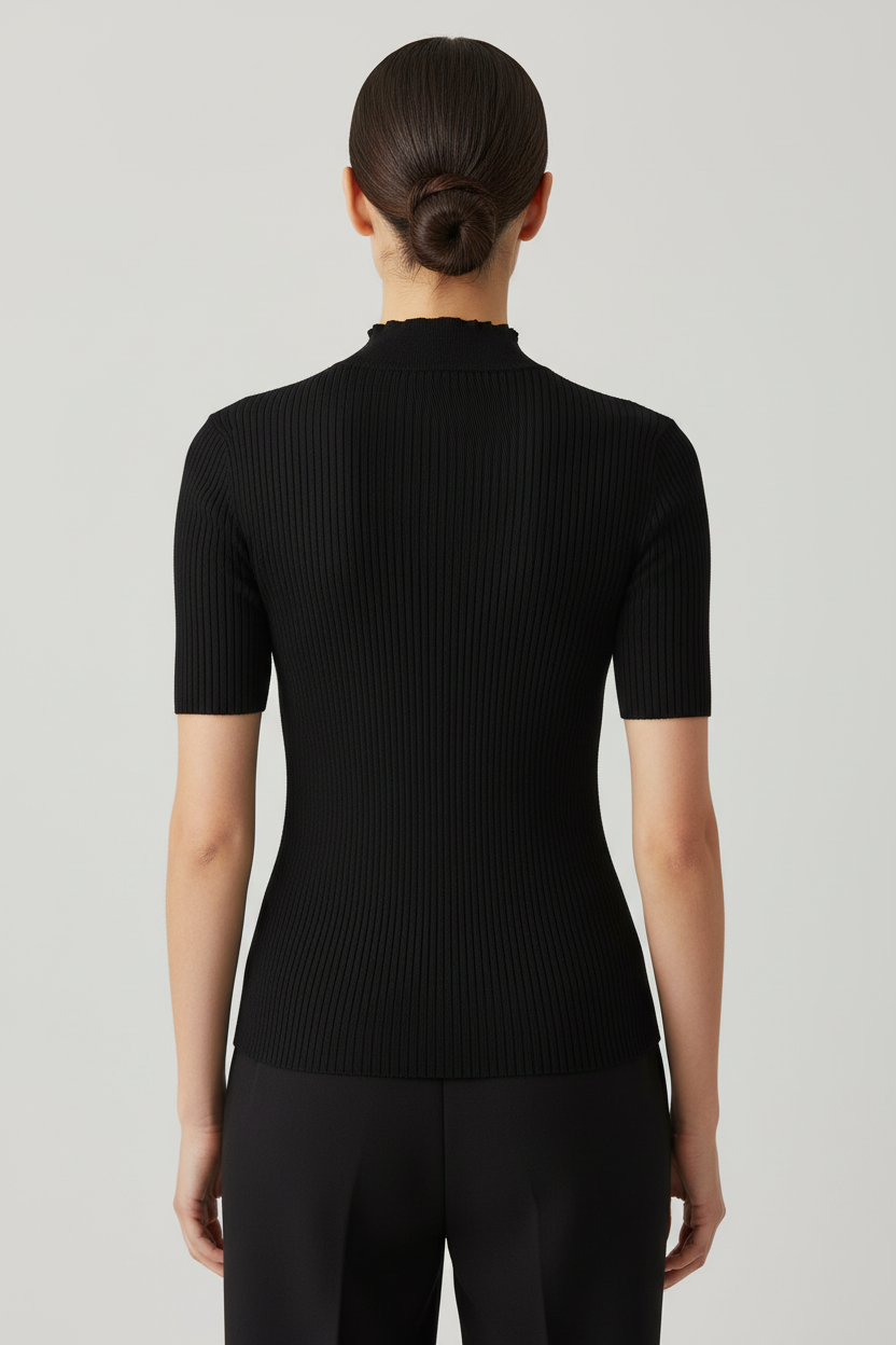 DKNY Damen Rollkragenpullover Schwarz Größe XL