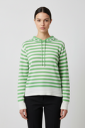 ESPRIT Damen Kapuzenpullover Grün Weiß Größe S/M