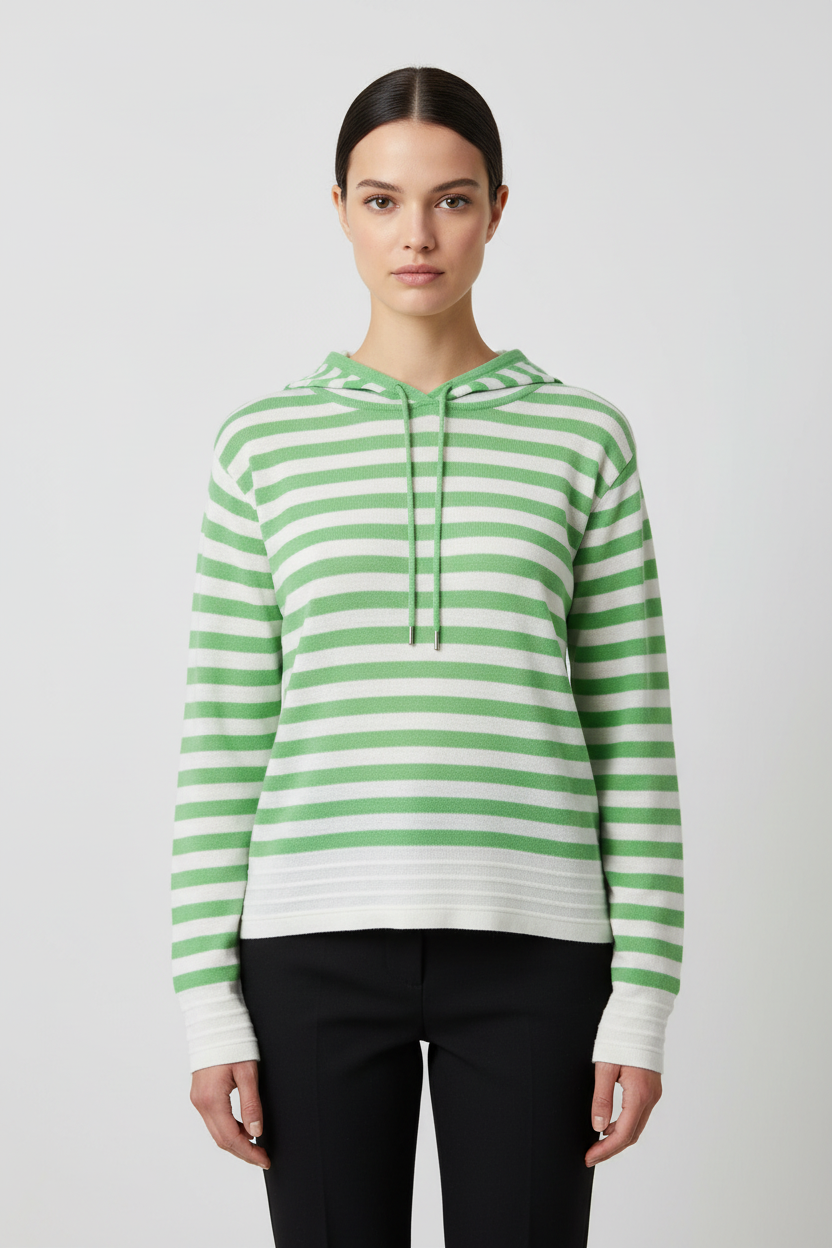 ESPRIT Damen Kapuzenpullover Grün Weiß Größe S/M