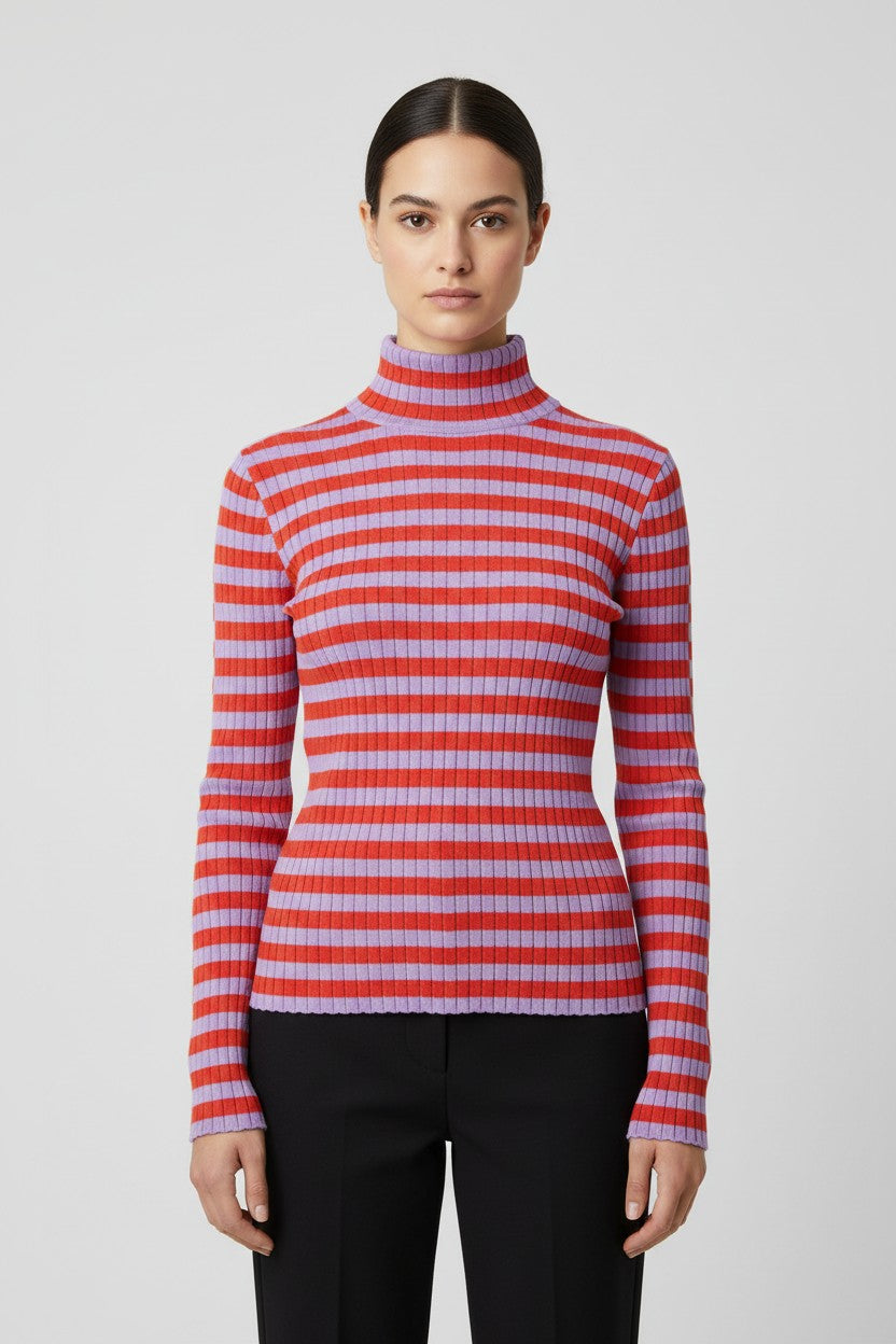 ESPRIT Damen Rollkragenpullover Rot Lila Größe XL