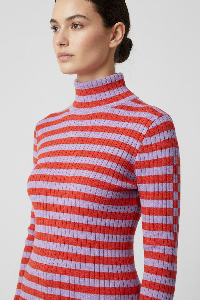 ESPRIT Damen Rollkragenpullover Rot Lila Größe XL