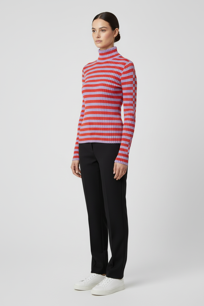 ESPRIT Damen Rollkragenpullover Rot Lila Größe XL