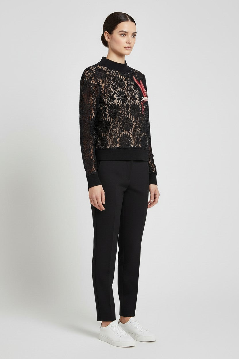Guess Damen Sweatshirt Schwarz Mehrfarbig Größe S