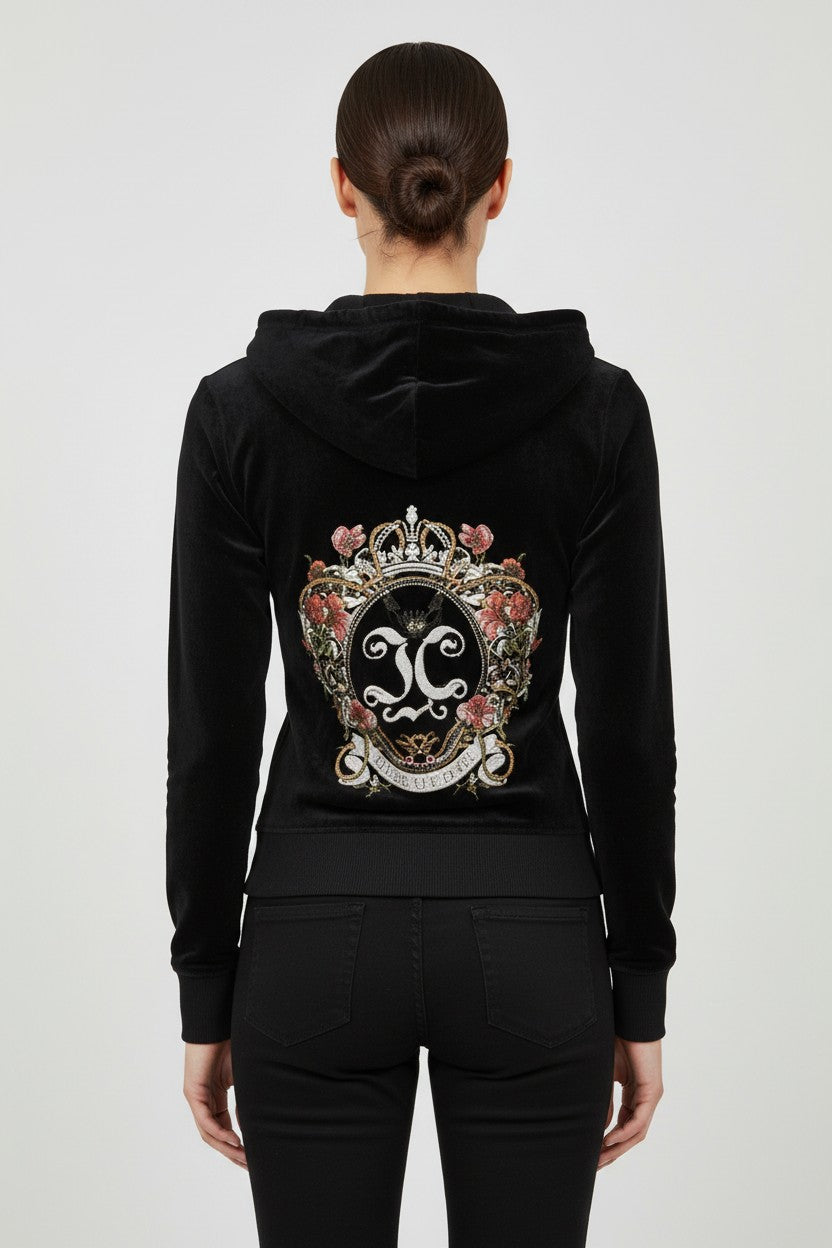 Juicy Couture Damen Kapuzenpullover Schwarz Größe S