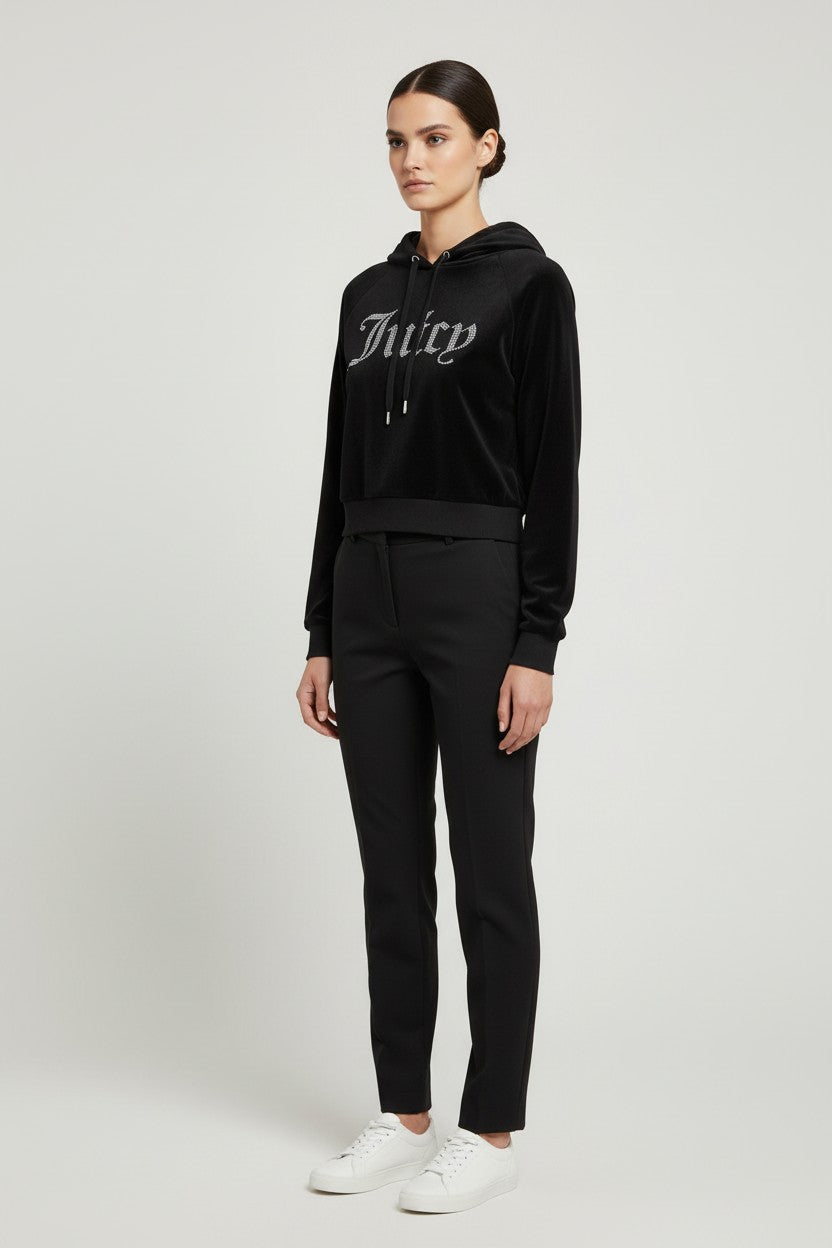 Juicy Couture Damen Kapuzenpullover Schwarz Größe XL