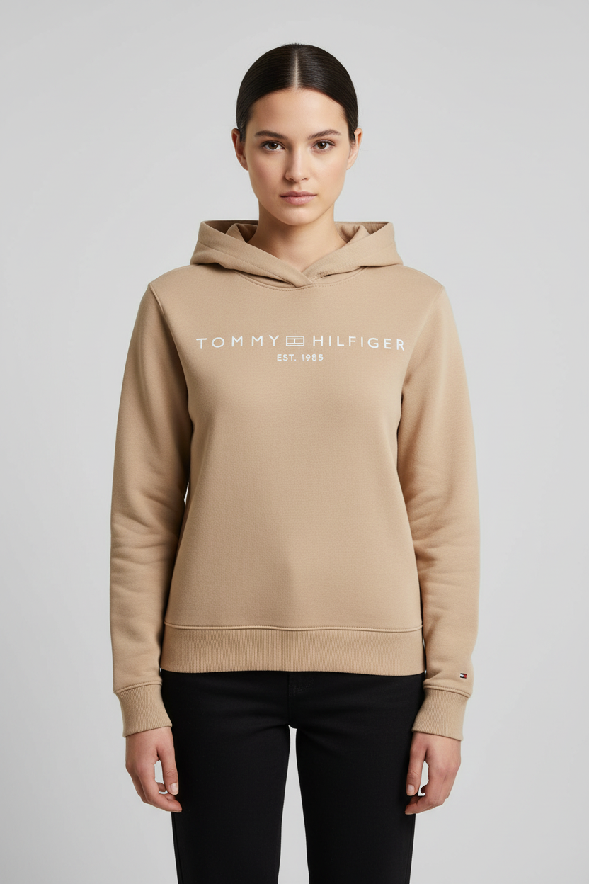 Tommy Hilfiger Damen Kapuzenpullover Beige Größe XS