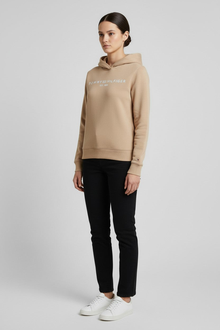 Tommy Hilfiger Damen Kapuzenpullover Beige Größe XS