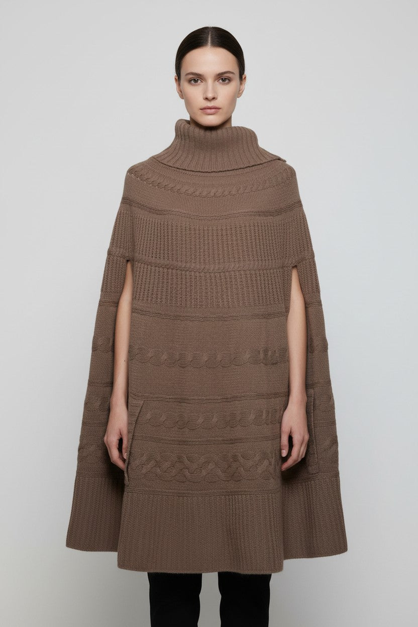 Tommy Hilfiger Damen Poncho Braun Größe XL