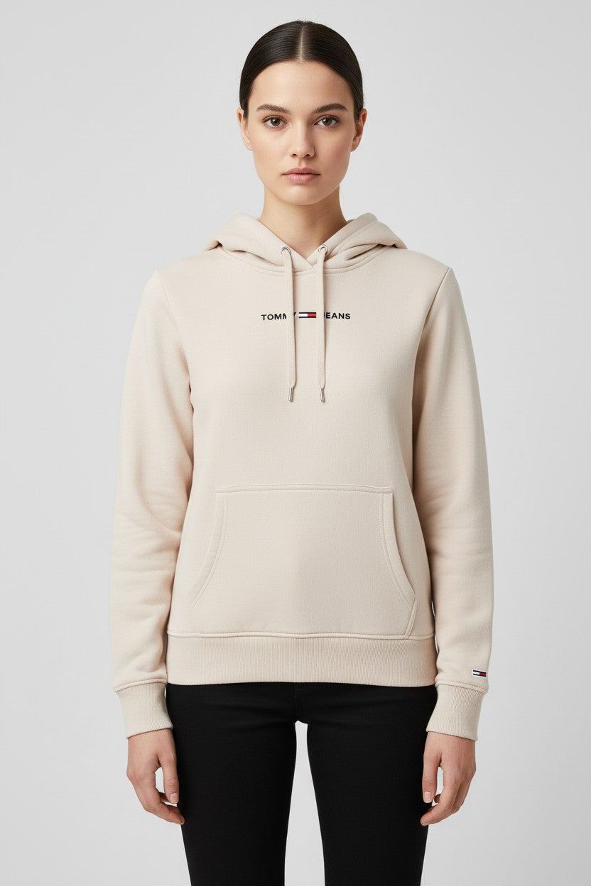 Tommy Hilfiger Jeans Damen Kapuzenpullover Beige Größe XS