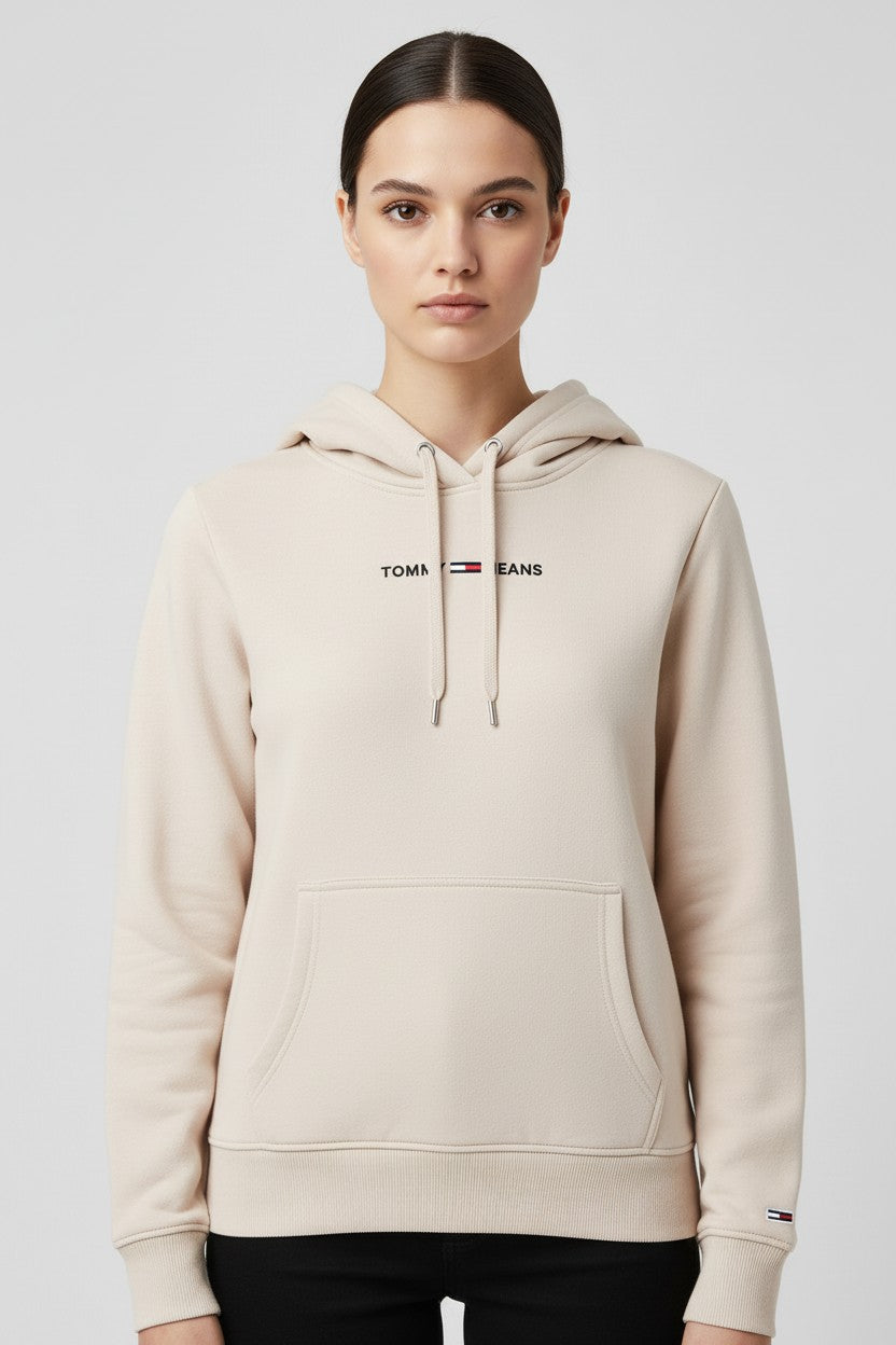 Tommy Hilfiger Jeans Damen Kapuzenpullover Beige Größe XS