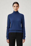United Colors of Benetton Damen Rollkragenpullover Blau Größe S