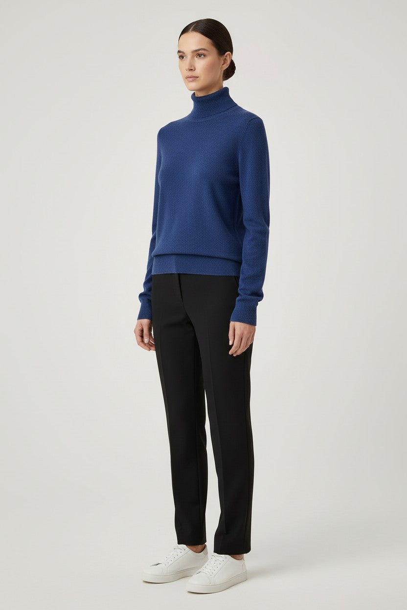 United Colors of Benetton Damen Rollkragenpullover Blau Größe S