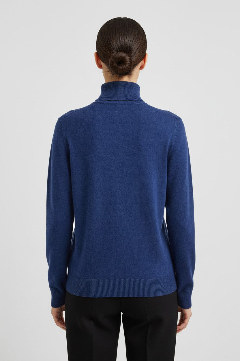 United Colors of Benetton Damen Rollkragenpullover Blau Größe S