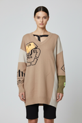 Diesel Damen Strickpullover Beige Braun Mehrfarbig Größe S