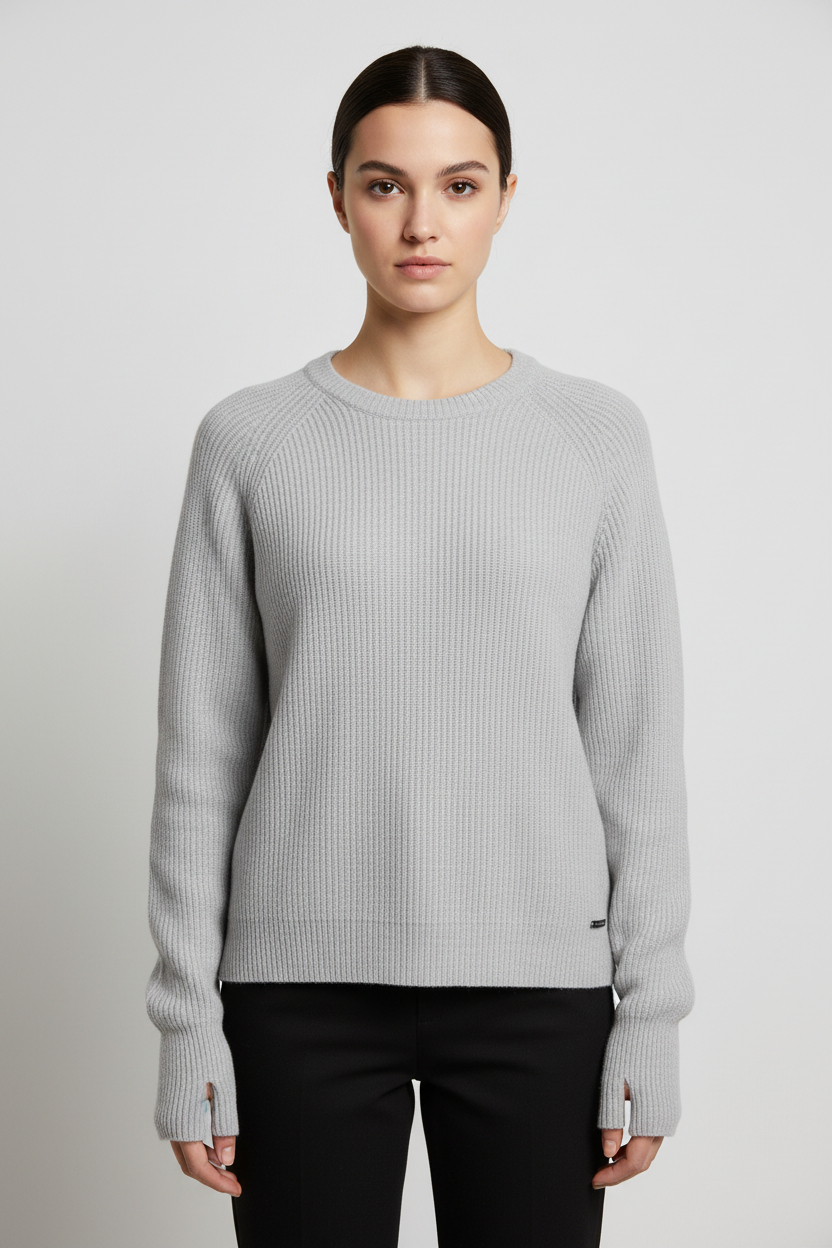 Diesel Damen Strickpullover Grau Größe XL
