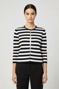 ESPRIT Damen Strickjacke Schwarz Weiß Größe S