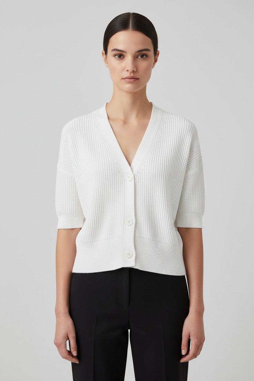 ESPRIT Damen Strickjacke Weiß Größe S
