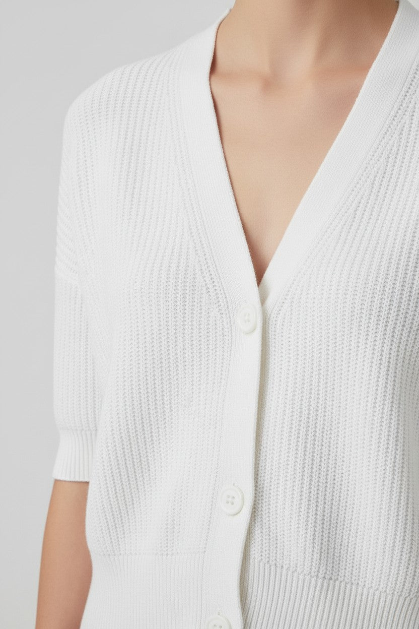 ESPRIT Damen Strickjacke Weiß Größe S