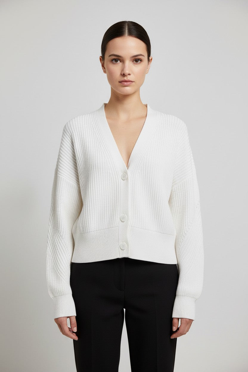 ESPRIT Damen Strickjacke Weiß Größe S