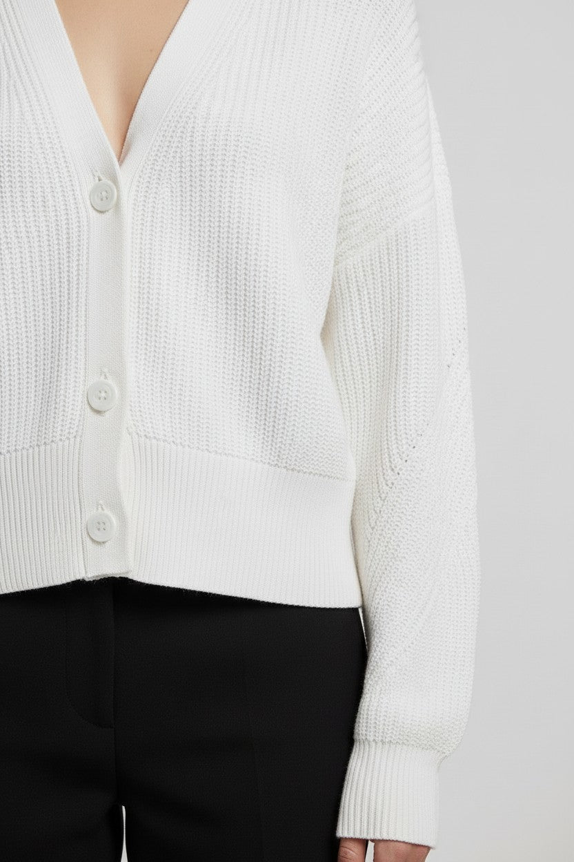 ESPRIT Damen Strickjacke Weiß Größe S