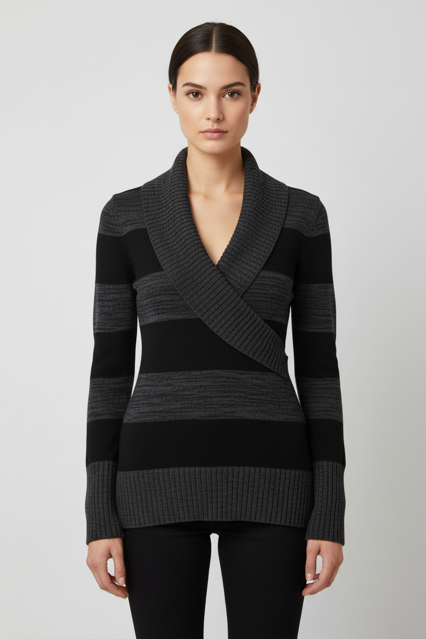 Guess Damen Strickpullover Schwarz Grau Größe S