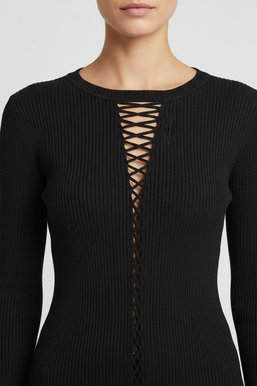 Guess Damen Strickpullover Schwarz Größe XS