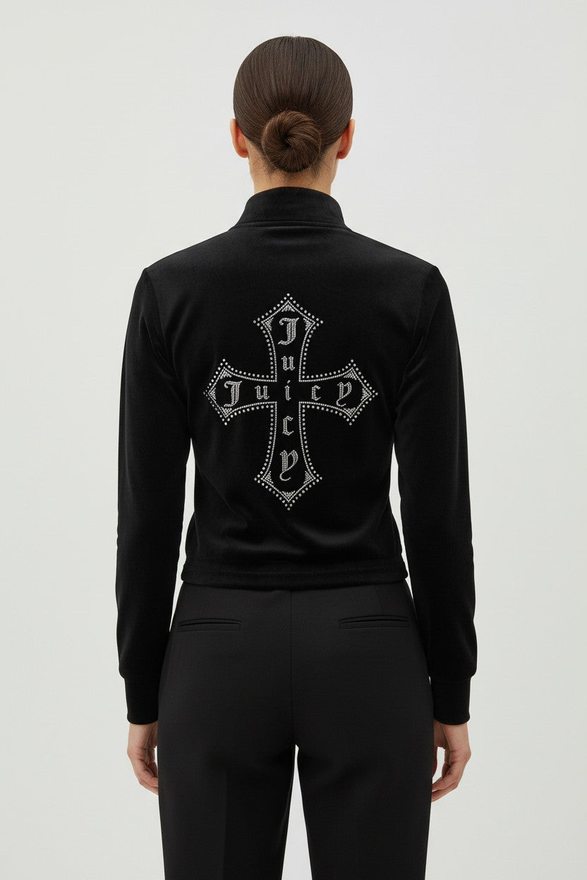 Juicy Couture Damen Sweatshirt Schwarz Größe XS