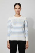 Tommy Hilfiger Damen Strickpullover Blau Weiß Größe S