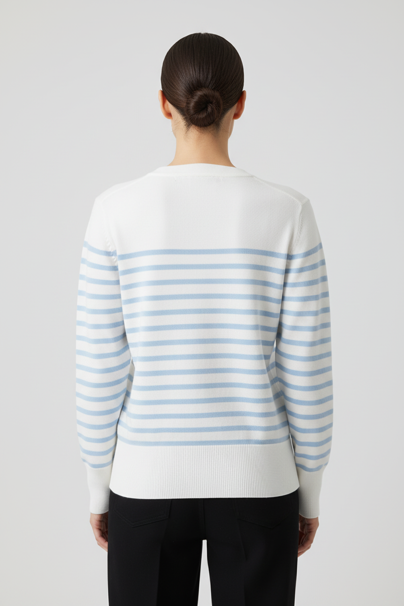 Tommy Hilfiger Damen Strickpullover Blau Weiß Größe S