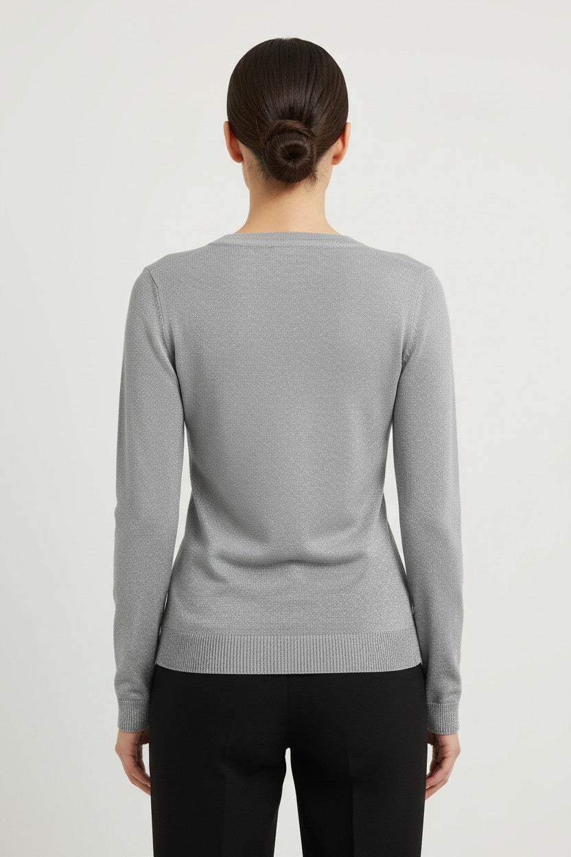 Tommy Hilfiger Damen Strickpullover Grau Silber Größe M