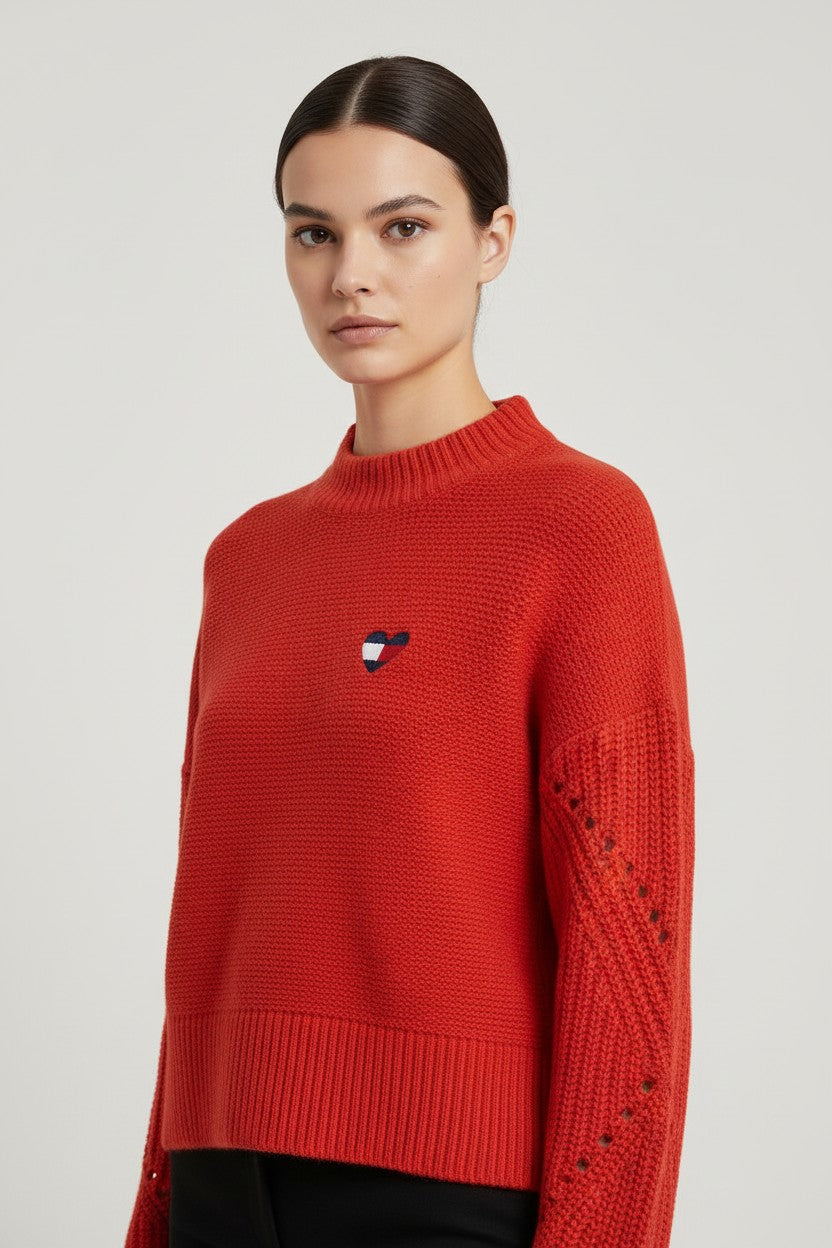 Tommy Hilfiger Jeans Damen Strickpullover Rot Größe S