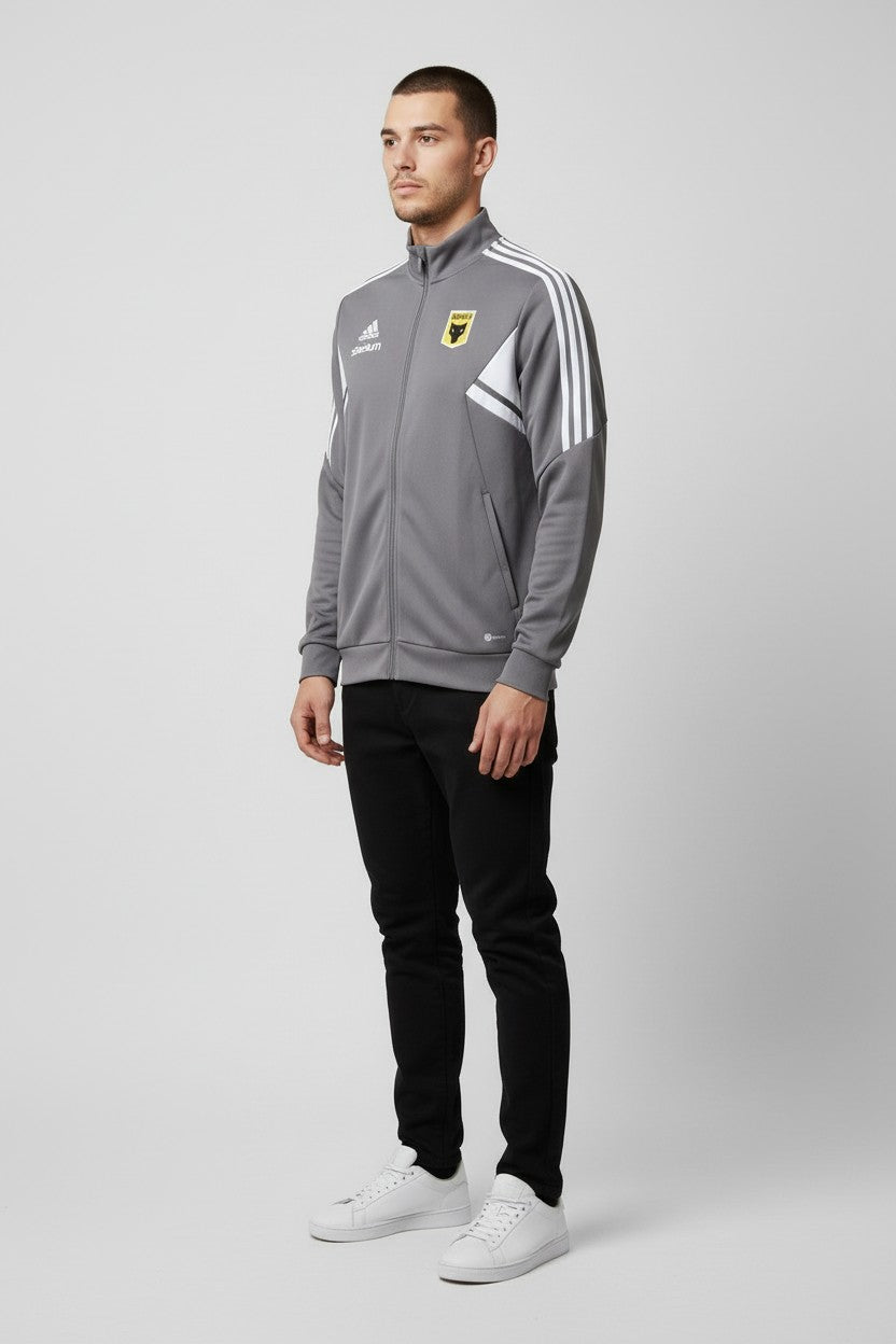 Adidas Herren Trainingsjacke Grau Größe L