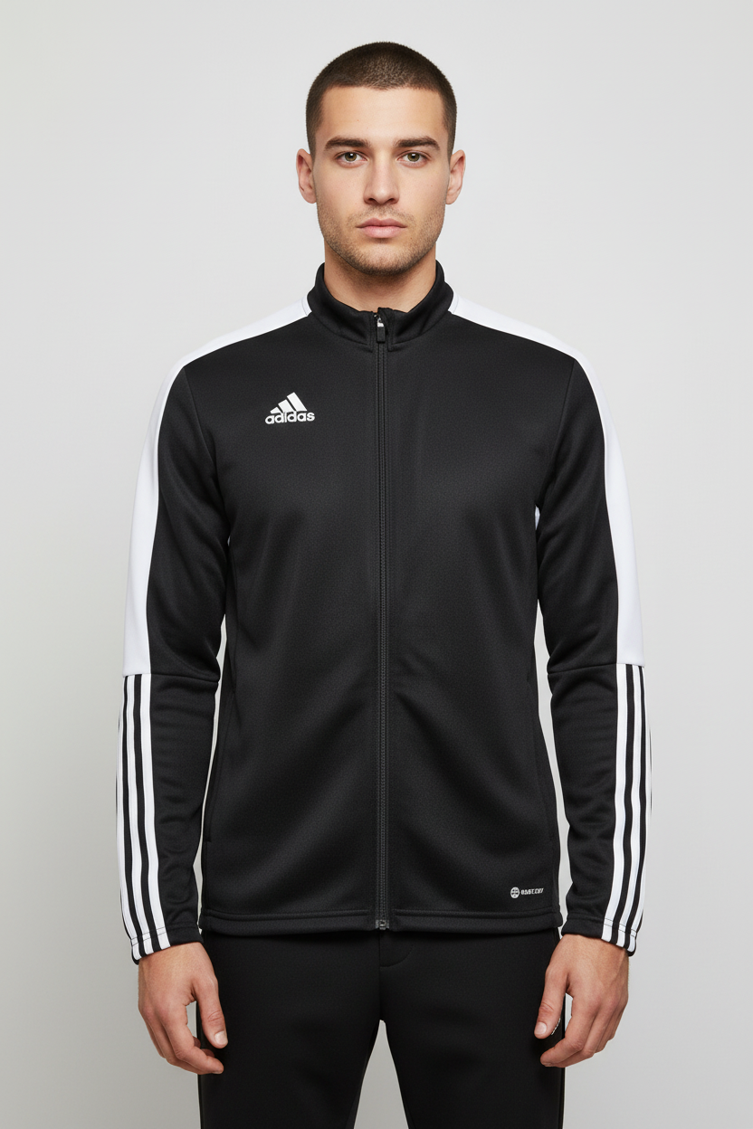 Adidas Herren Trainingsjacke Schwarz Weiß Größe M
