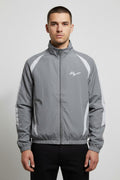 Bershka Herren Trainingsjacke Grau Weiß Größe M