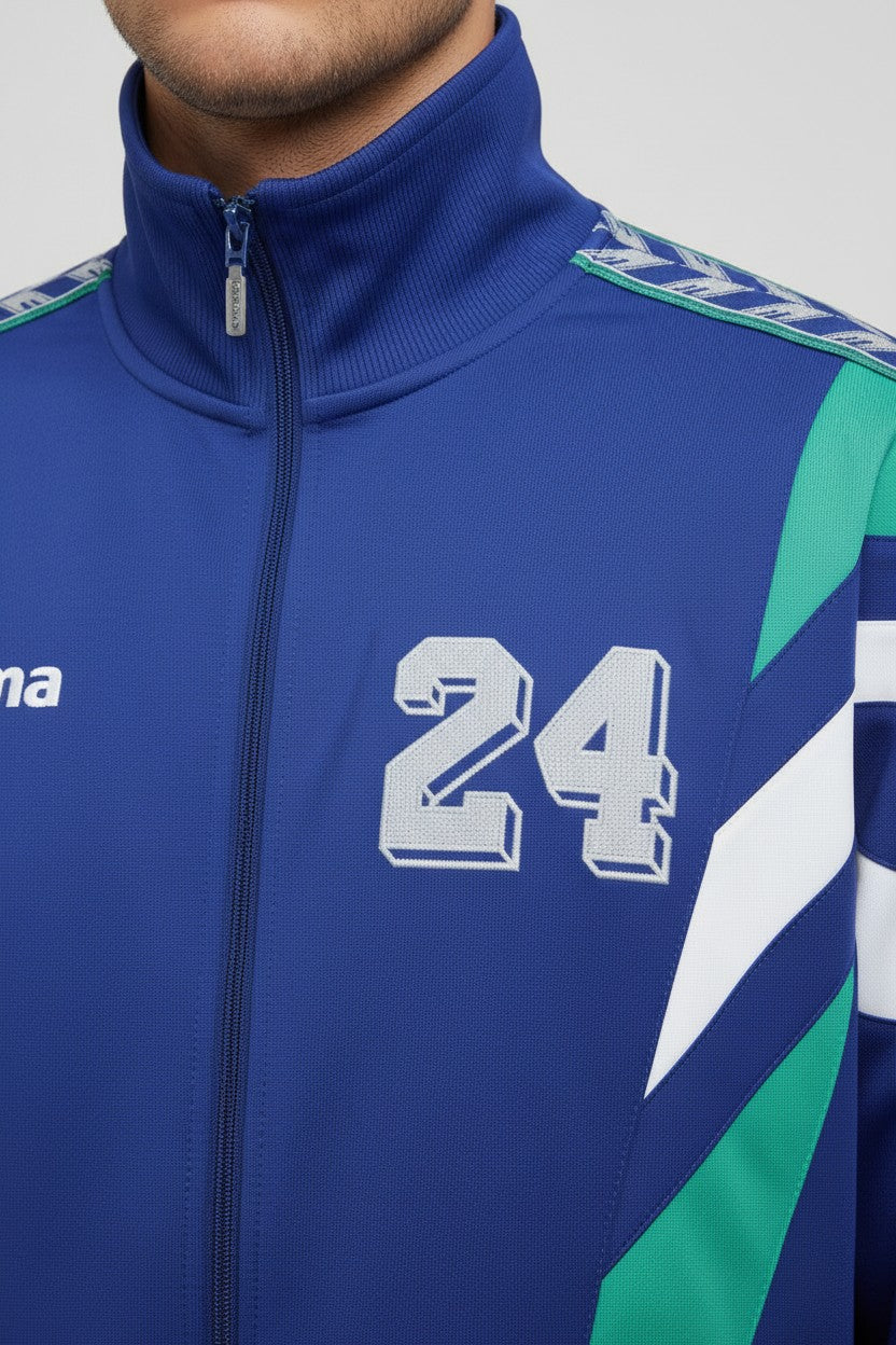 Erima Unisex Trainingsjacke Blau Grün Weiß Größe M