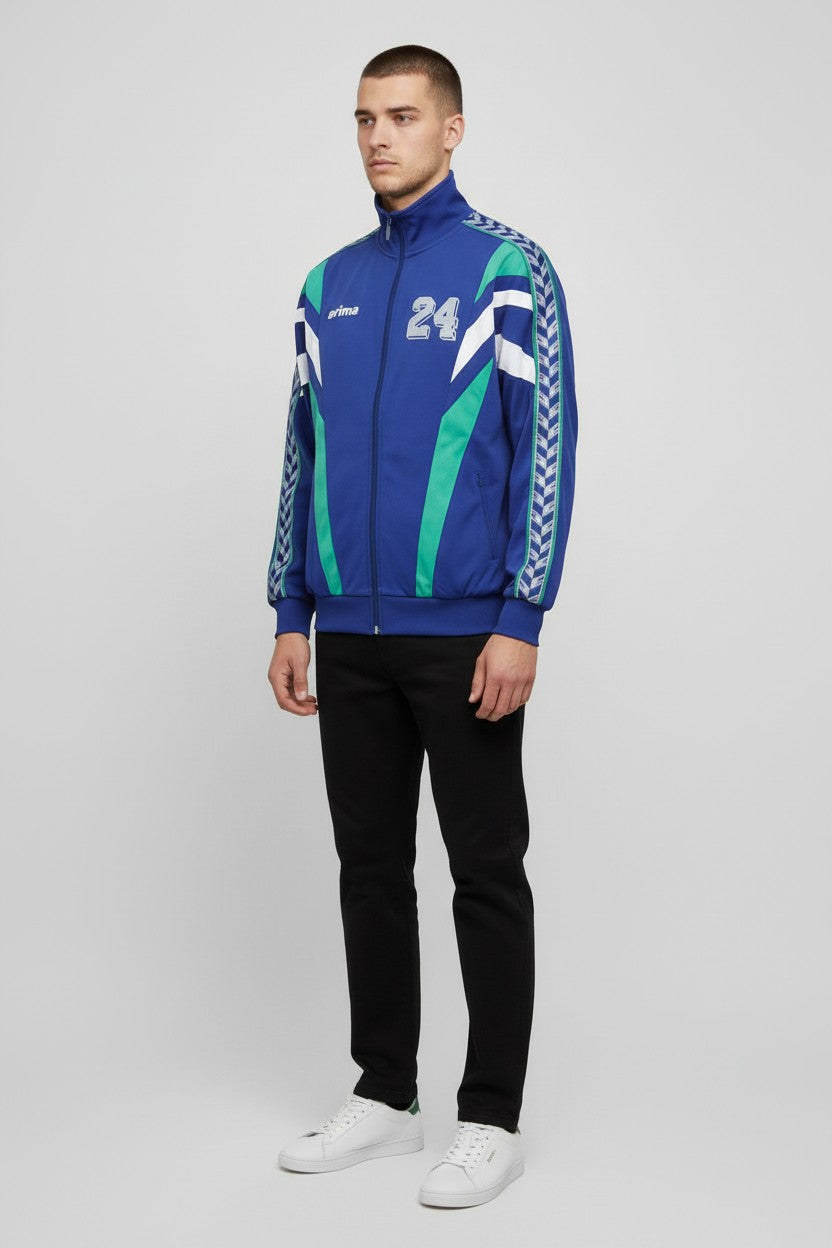 Erima Unisex Trainingsjacke Blau Grün Weiß Größe M