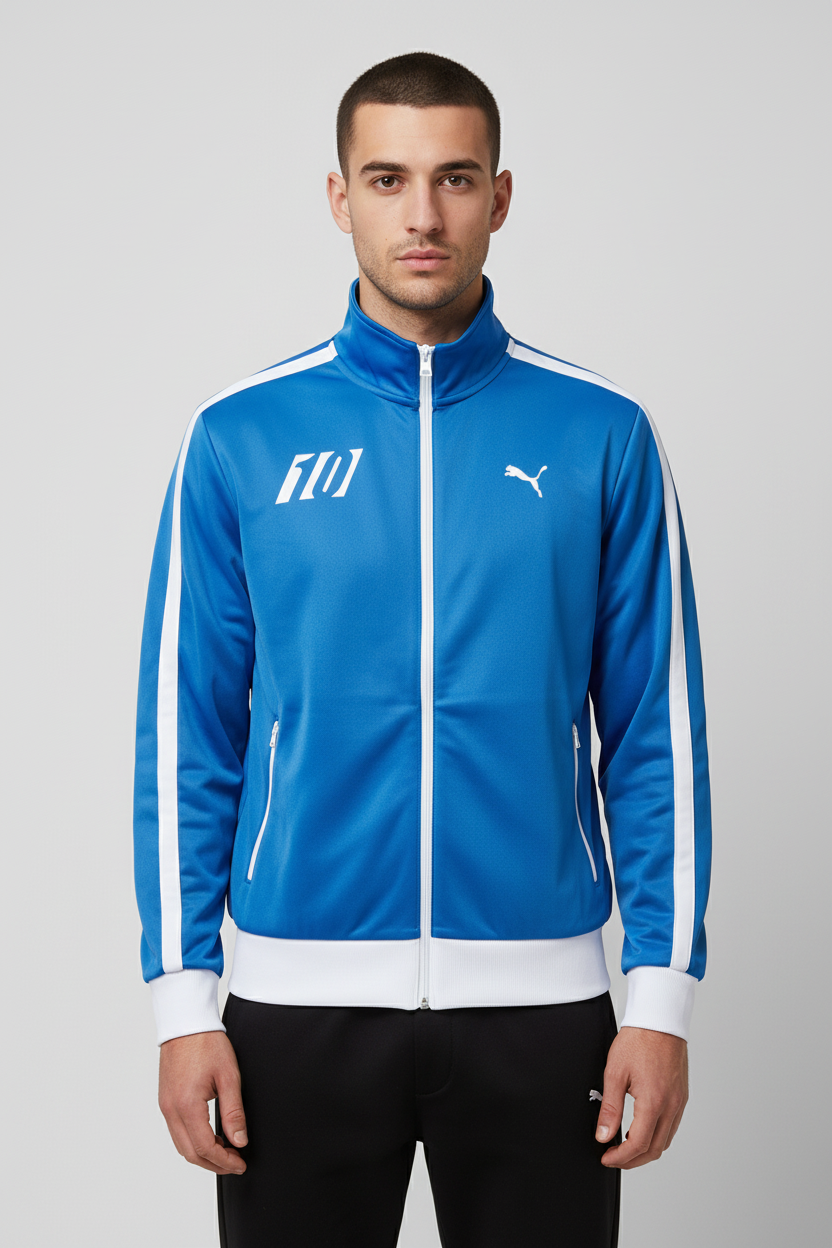 Puma Herren Trainingsjacke Blau Weiß Größe S