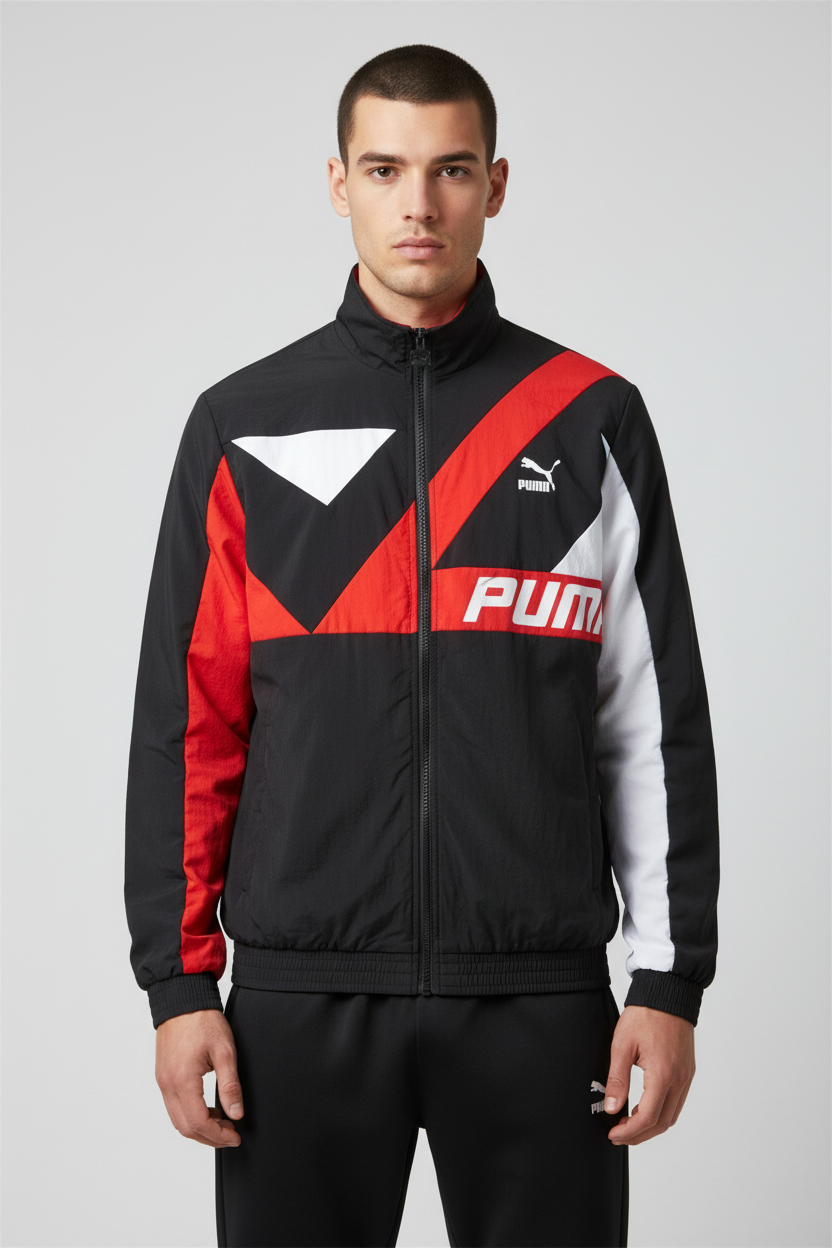 Puma Unisex Trainingsjacke Schwarz Rot Weiß Größe S