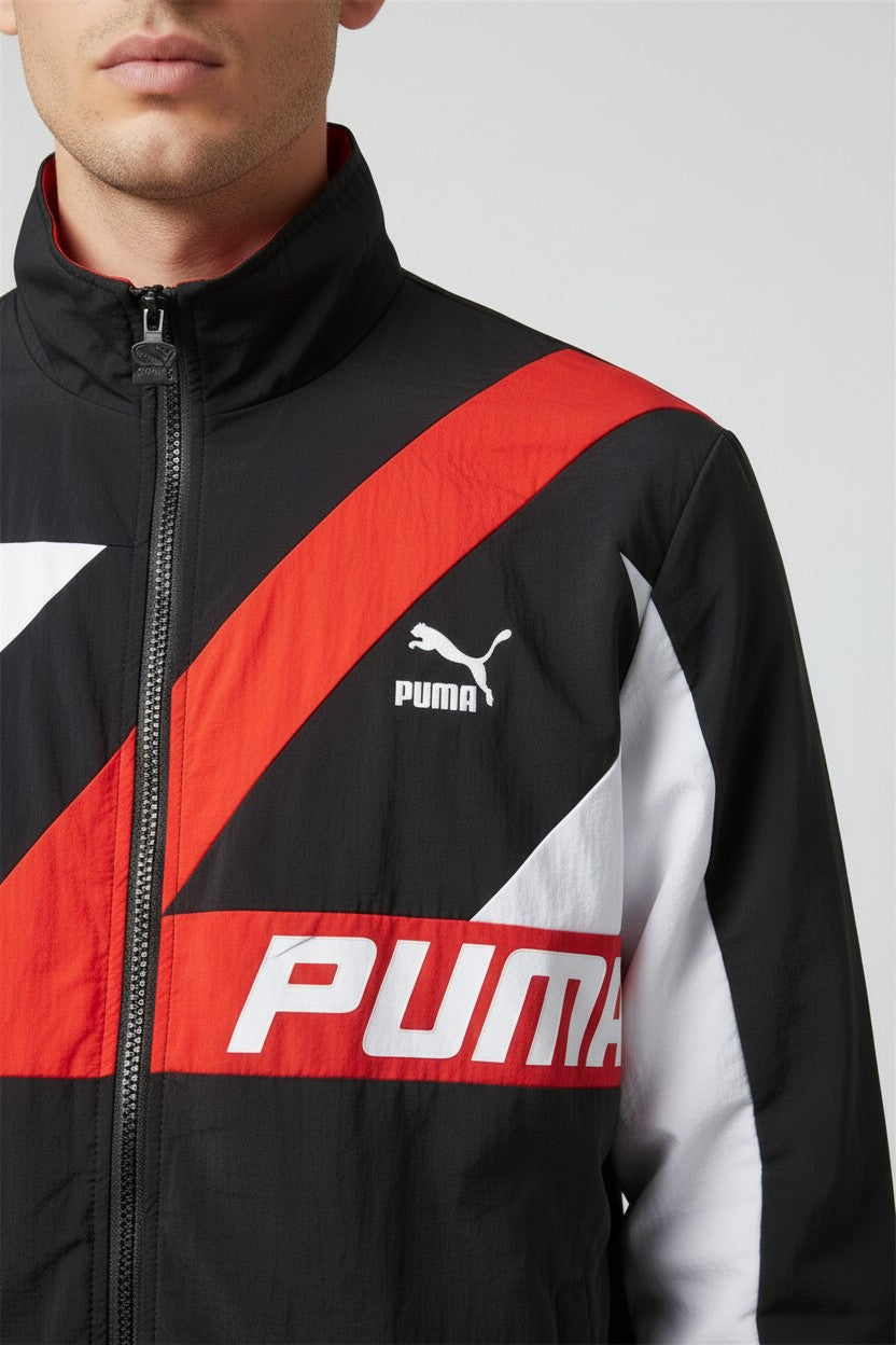 Puma Unisex Trainingsjacke Schwarz Rot Weiß Größe S