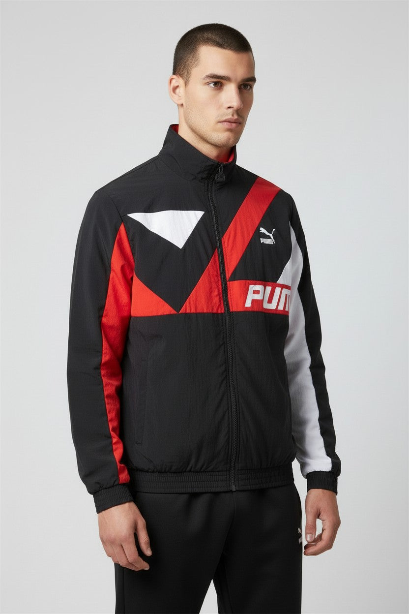 Puma Unisex Trainingsjacke Schwarz Rot Weiß Größe S