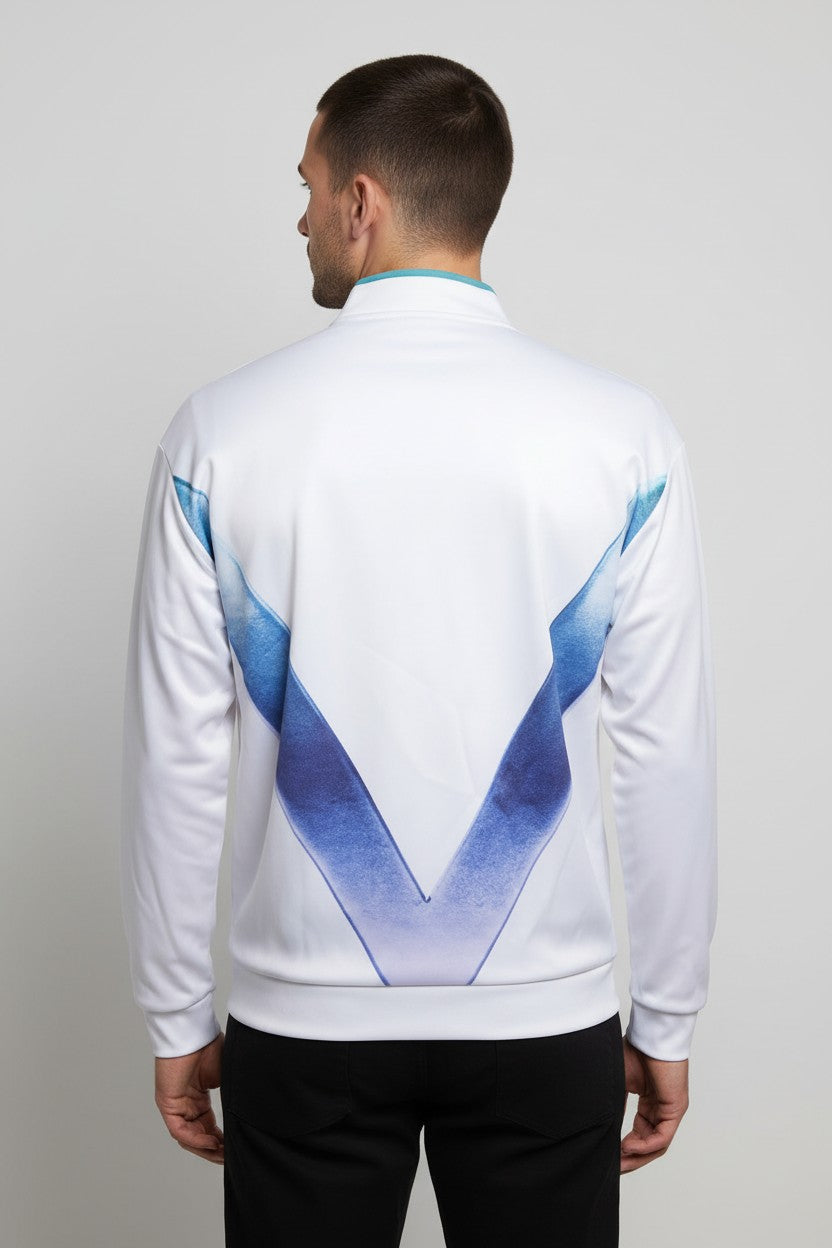 Tear Away Unisex Trainingsjacke Weiß Blau Grün Größe L