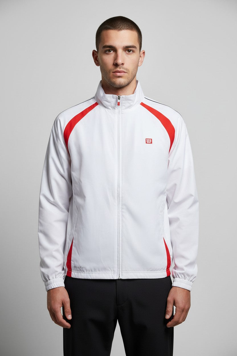 Wilson Herren Trainingsjacke Weiß Rot Größe L